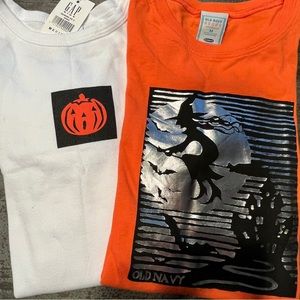 👚GAP KIDS Halloween🎃Tee NWT + OLD NAVY Halloween Witch🧹Tee NWOT